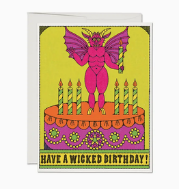Wicked Birthday Demon Cake Greeting Card