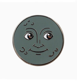 New Moon Emoji Enamel Pin
