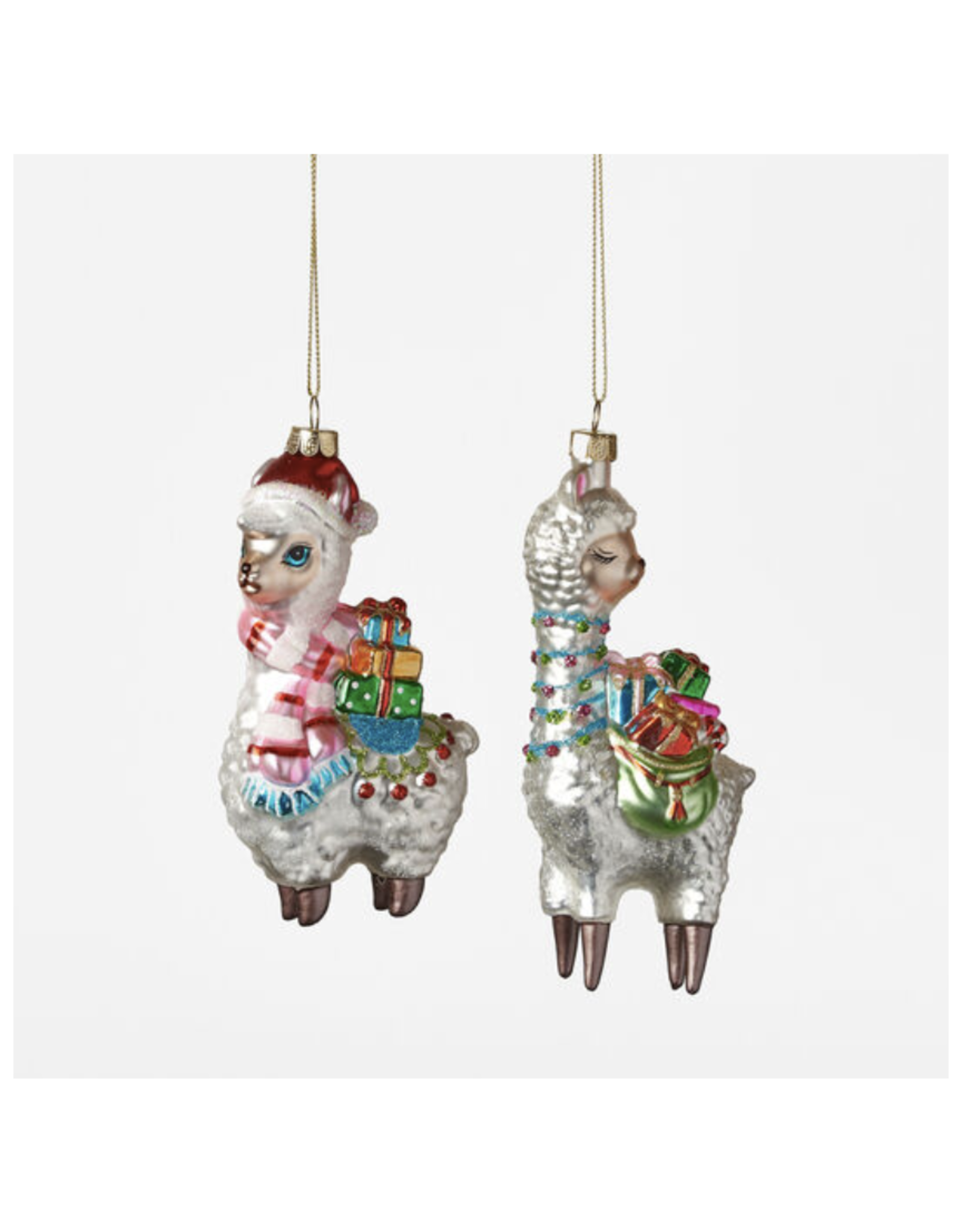 Llama With Gifts Ornament (Assorted)