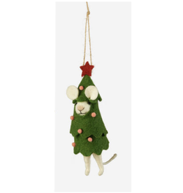 Christmas Tree Mouse Felt Ornament
