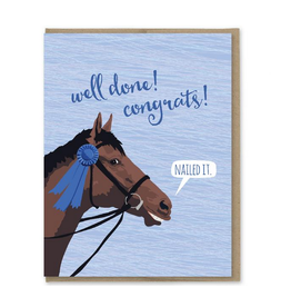 Well Done! Blue Ribbon Horse Greeting Card