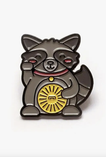 Japanese Lucky Raccoon Enamel Pin