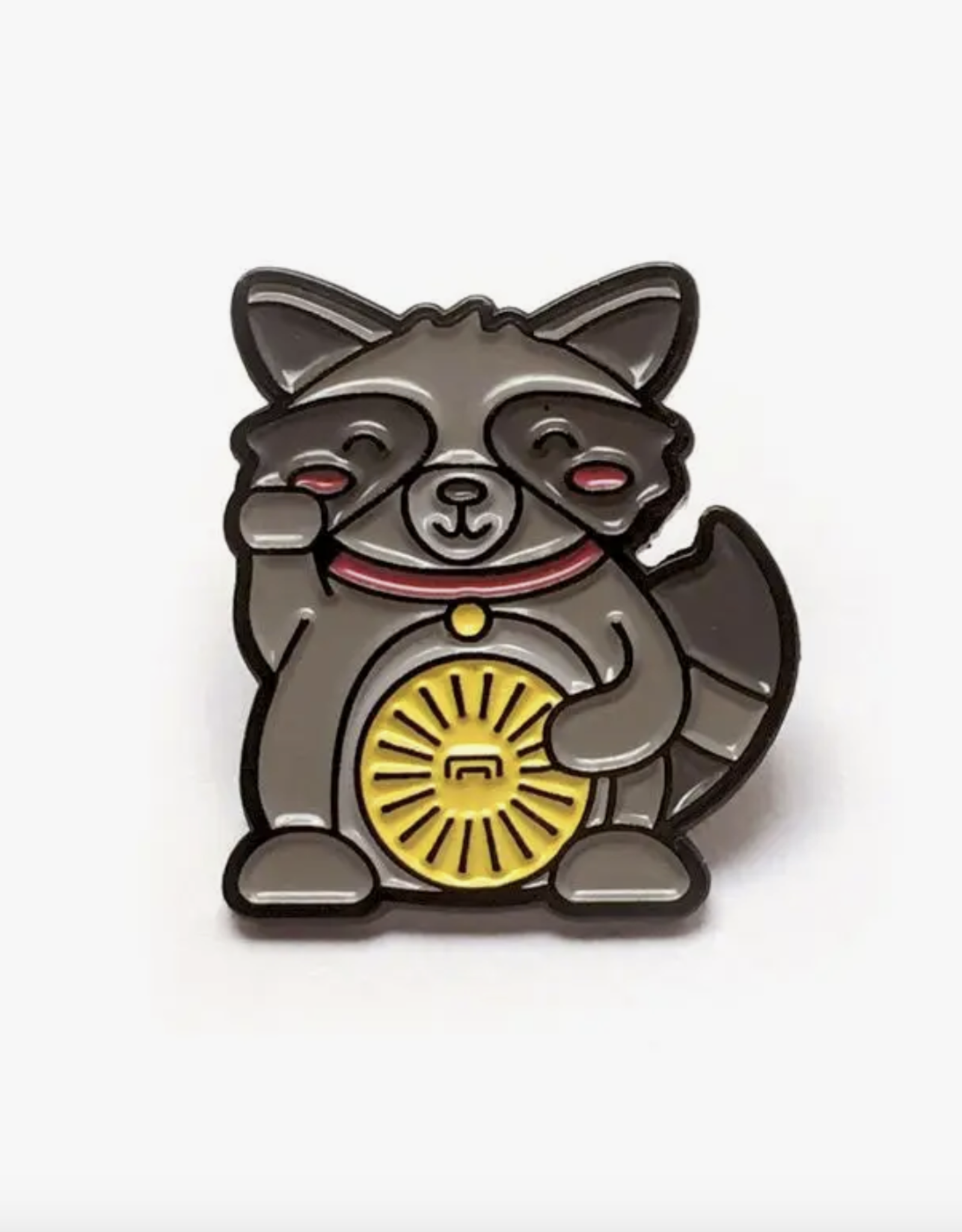 Japanese Lucky Raccoon Enamel Pin