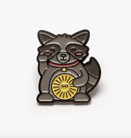 Japanese Lucky Raccoon Enamel Pin