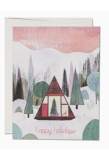Modern Cabin Happy Holidays Greeting Card