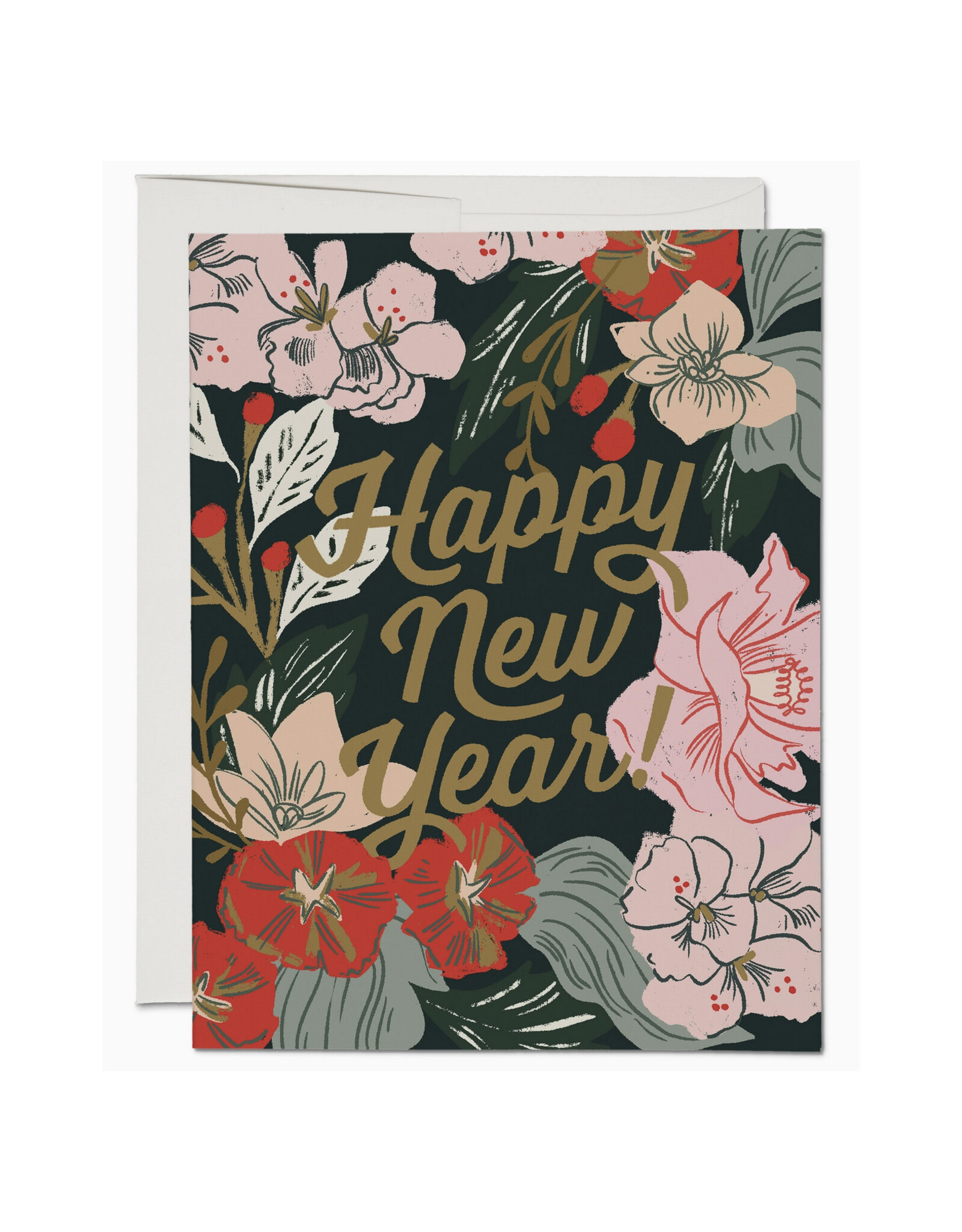 Happy New Years Bouquet Greeting Card