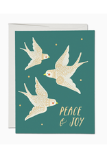 Embellished Doves Holiday Greeting Card