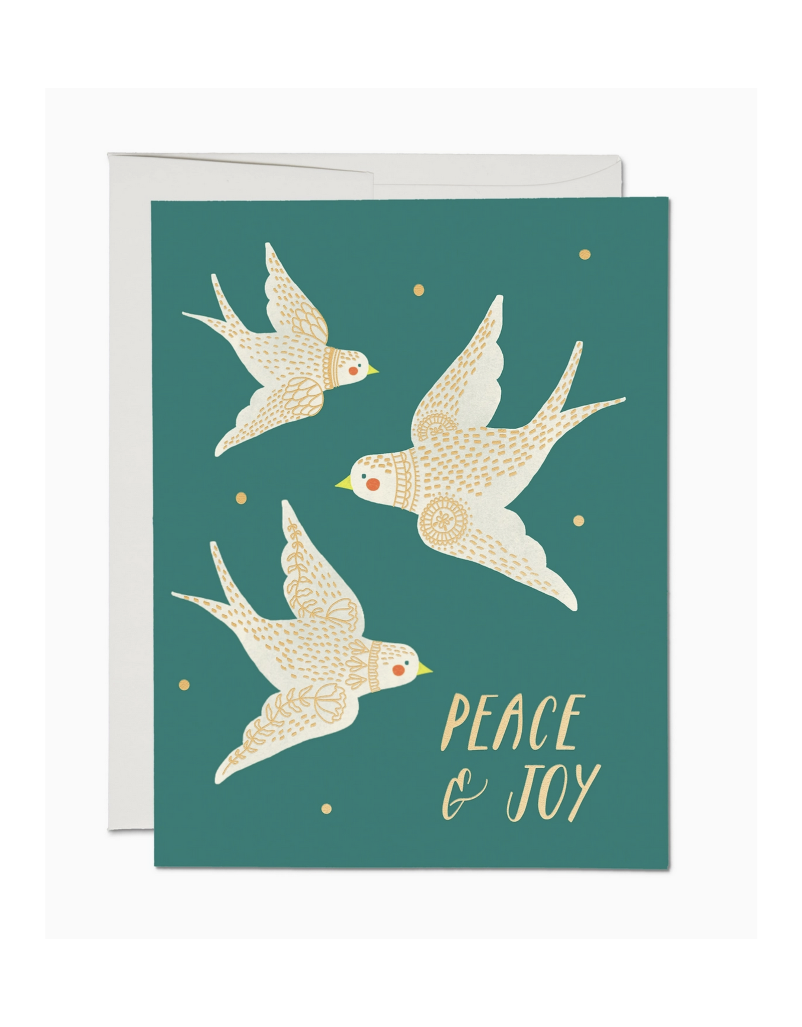 Embellished Doves Holiday Greeting Card