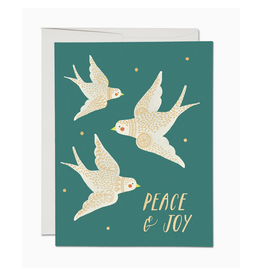 Embellished Doves Holiday Greeting Card