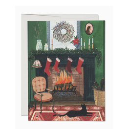 Christmas By the Fireplace Greeting Card