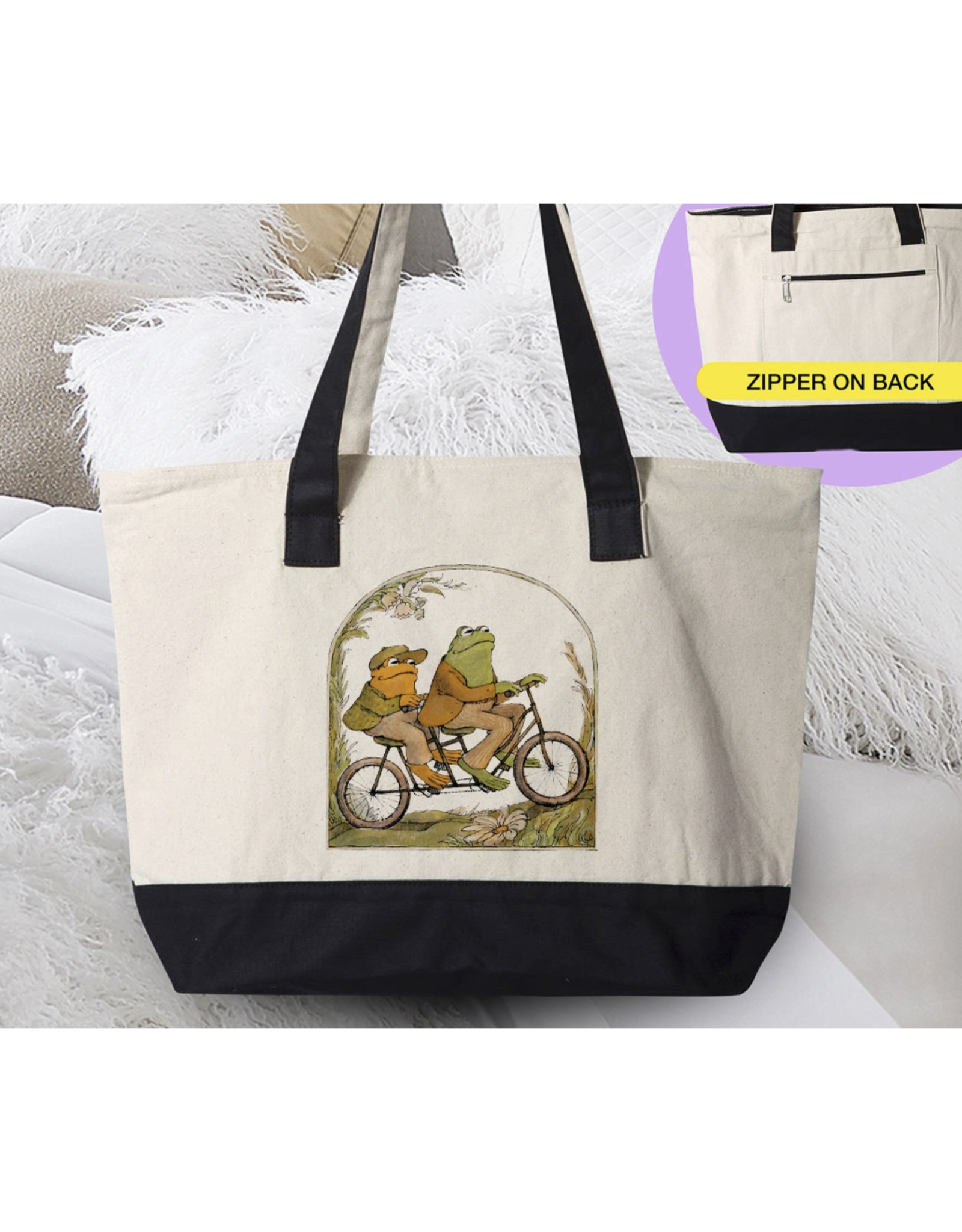 Frog & Toad Zipper Tote