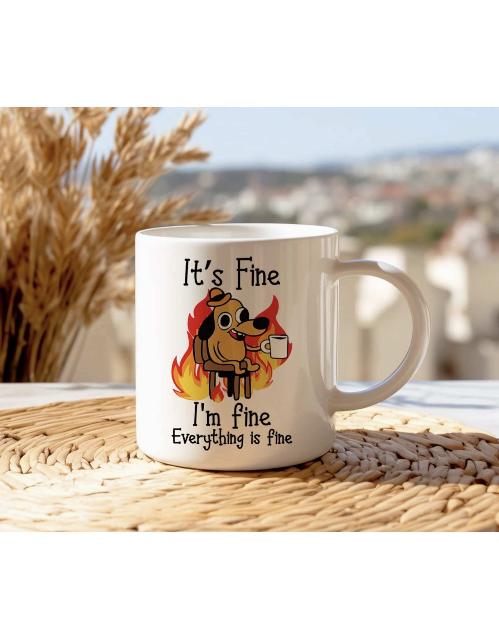 Everything is Fine Dog Meme Mug