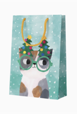 Christmas Cat Wearing Glasses Gift Bag Christmas Cat Wearing Glasses Gift Bag