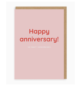 Happy Anniversary (At Least I Remembered) Greeting Card