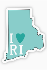 I Love Rhode Island Teal Sticker