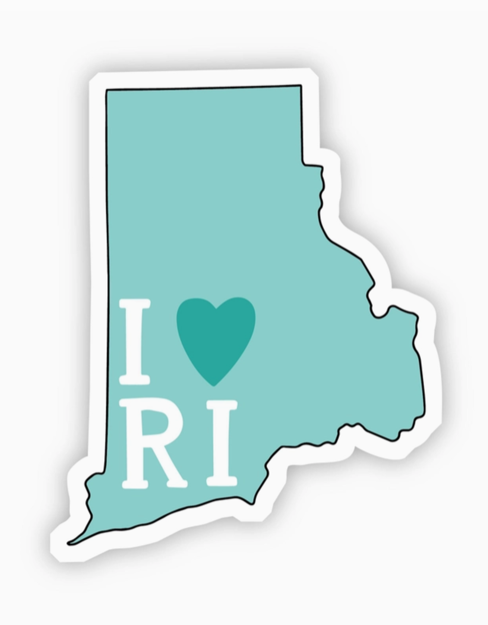 I Love Rhode Island Teal Sticker