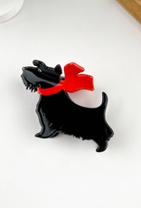 Scottie Dog Red Scarf Claw Clip