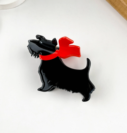 Scottie Dog Red Scarf Claw Clip