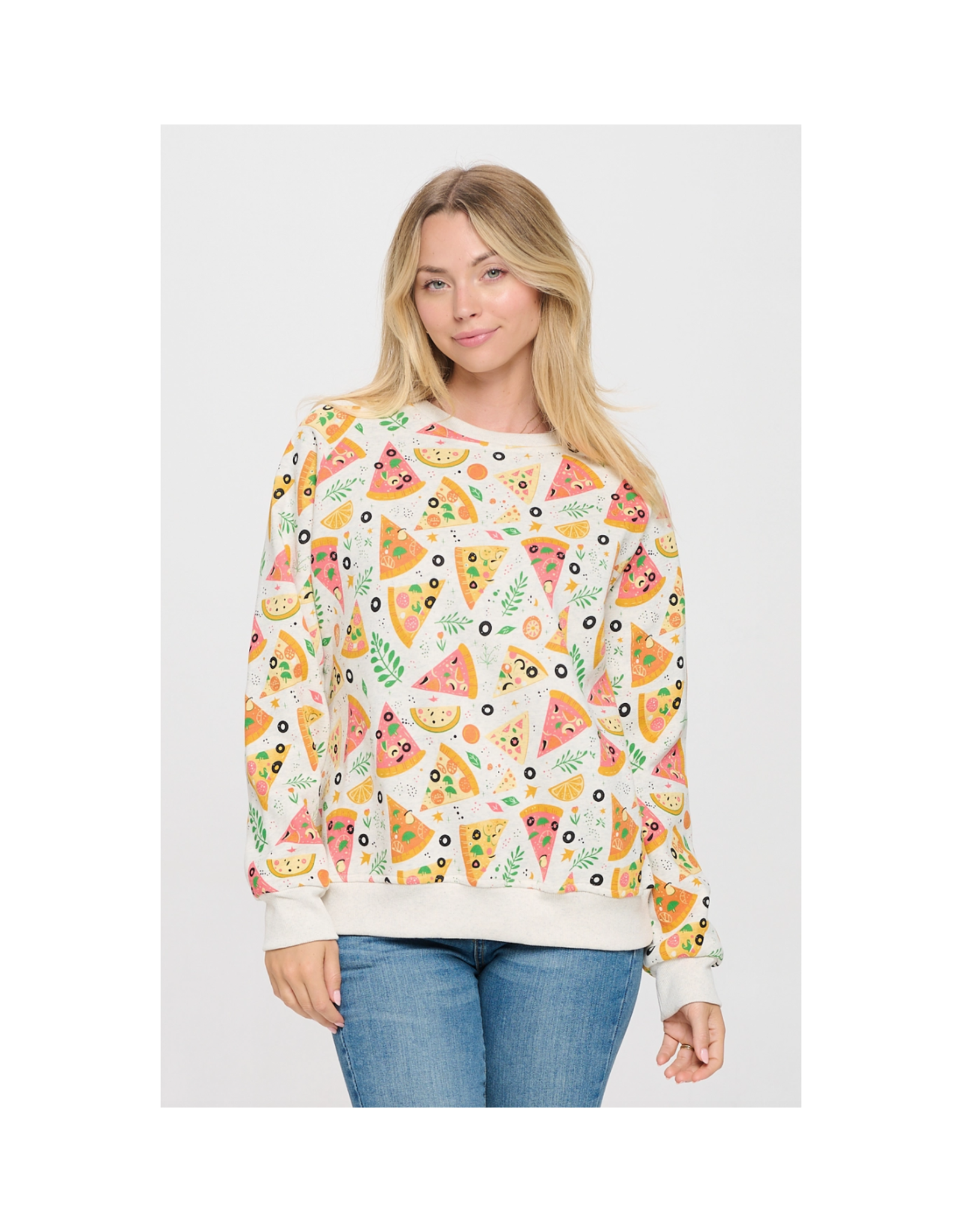 Pizza Print Sweatshirt