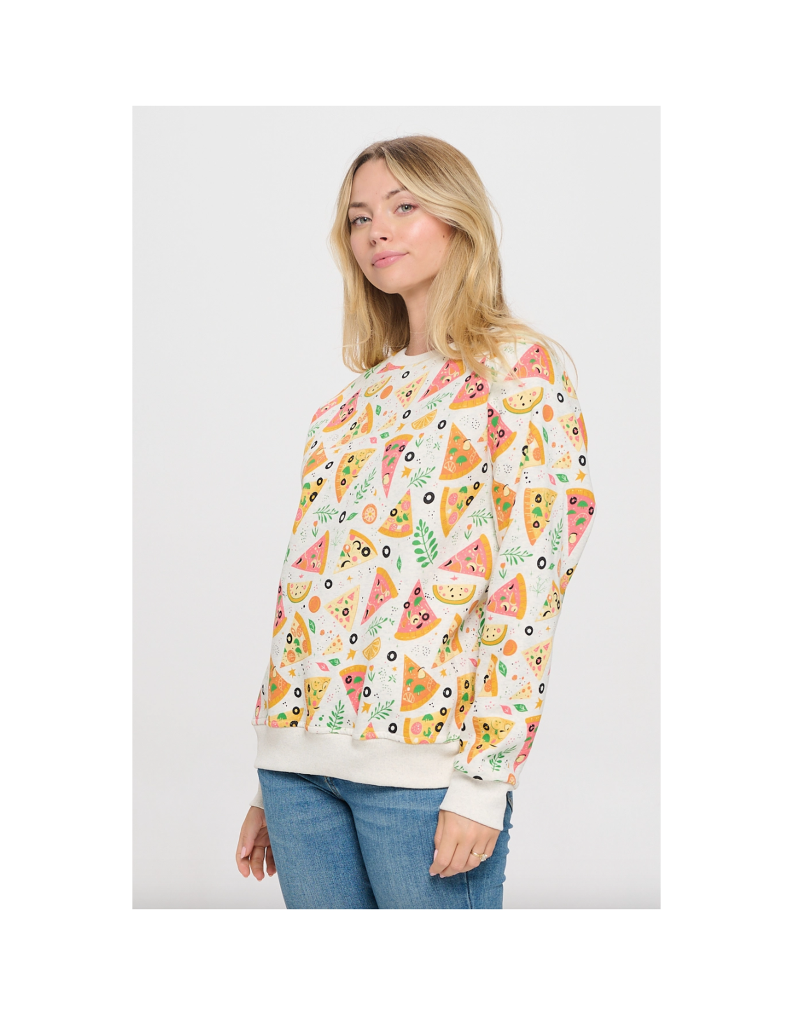 Pizza Print Sweatshirt