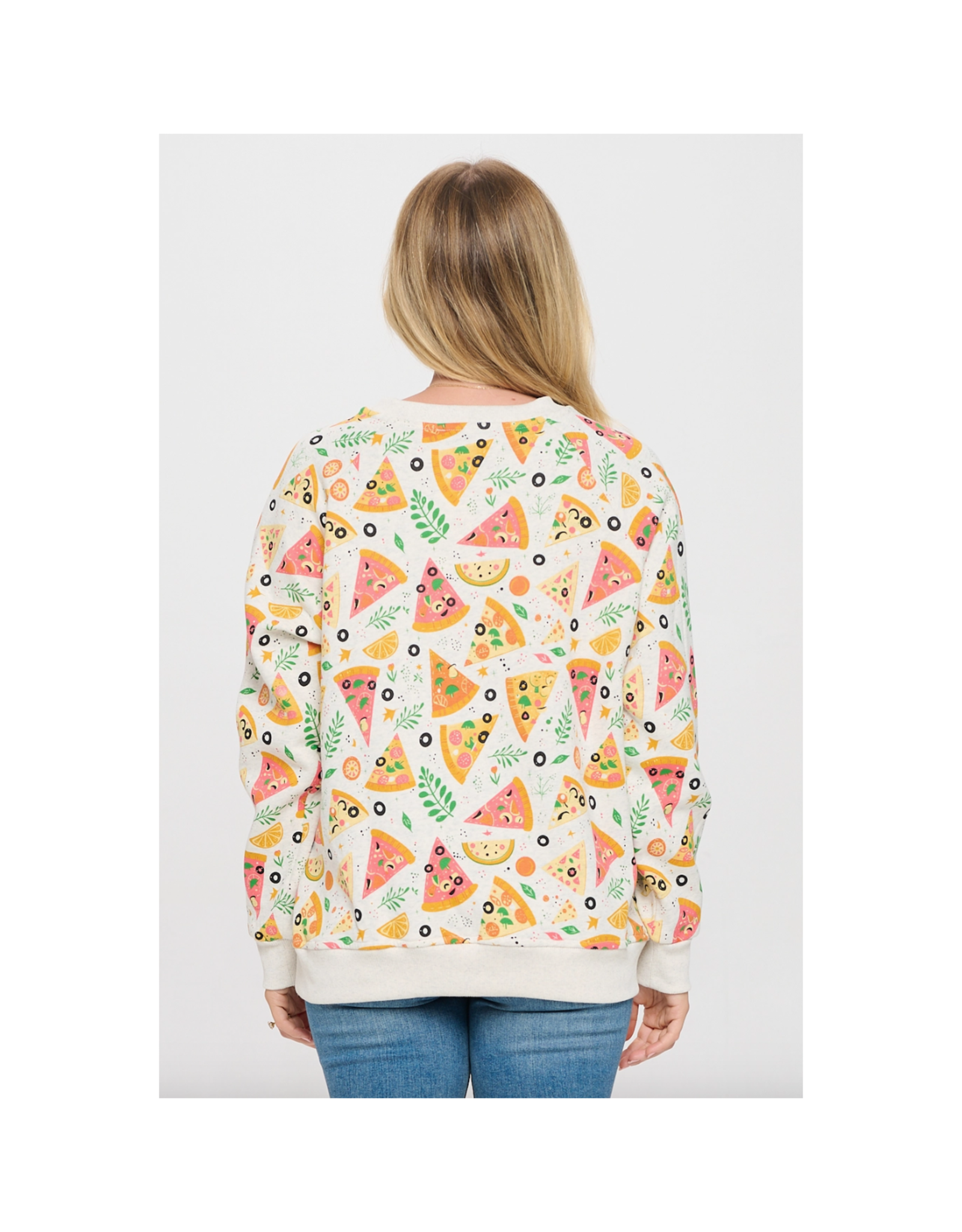 Pizza Print Sweatshirt