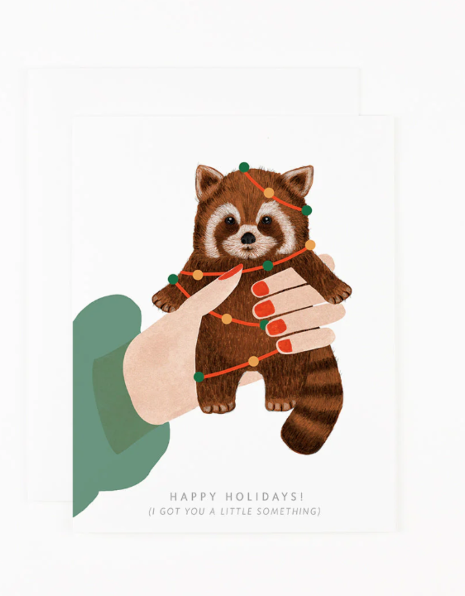 I Got You a Little Something Holiday Red Panda Greeting Card