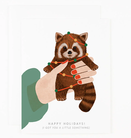 I Got You a Little Something Holiday Red Panda Greeting Card
