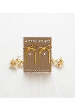 Herringbone Chain Bow Stud Earrings