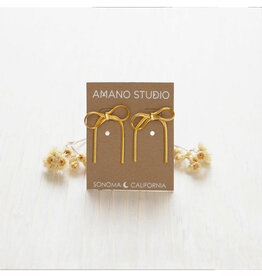 Herringbone Chain Bow Stud Earrings