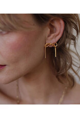 Herringbone Chain Bow Stud Earrings