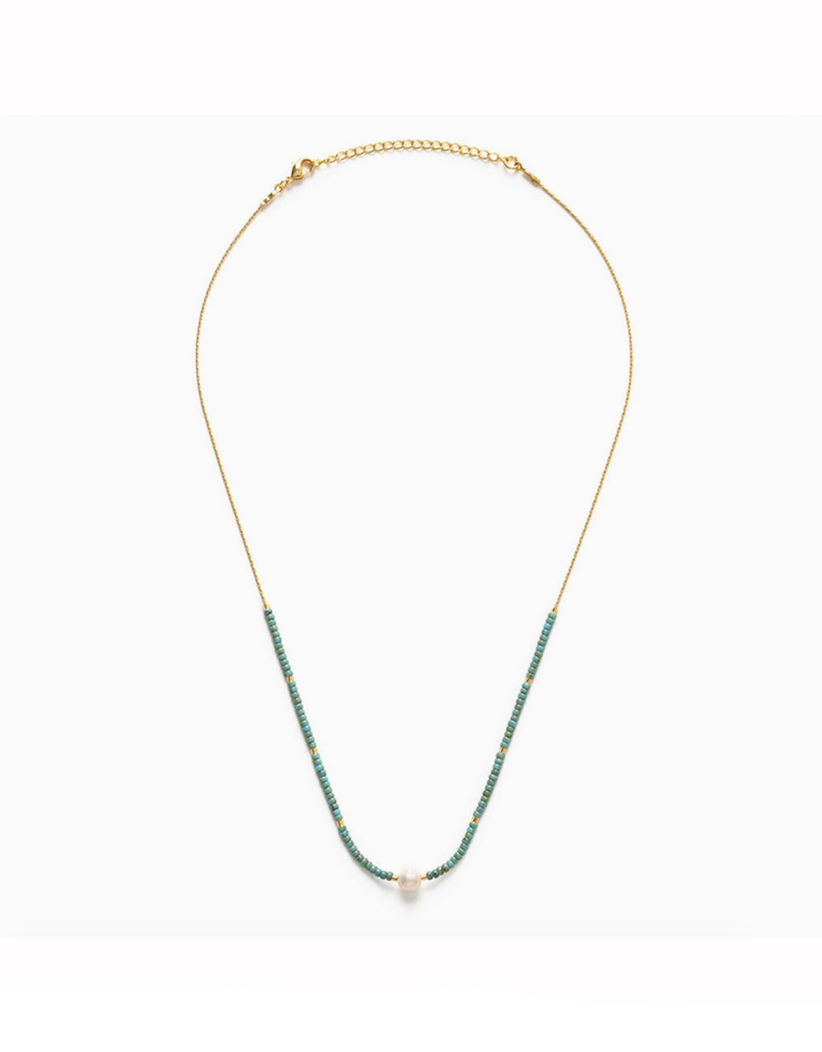 Pearl Miyuki Bead Necklace - Blue Picasso