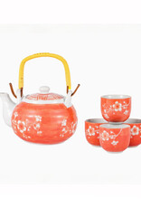 Orange Plum Blossom Tea Set for 4