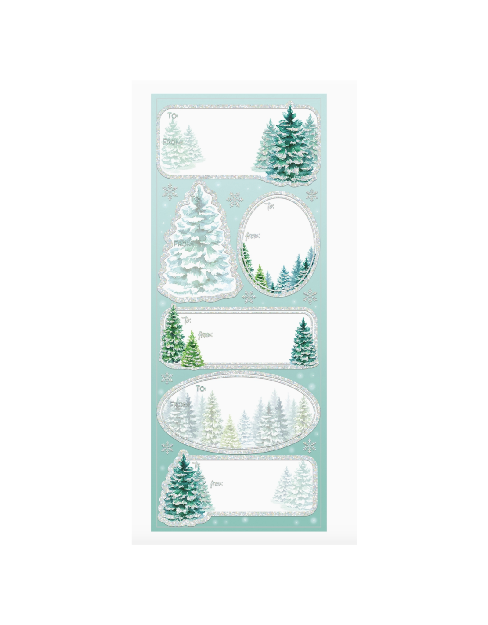 Snowy Trees Gift Labels
