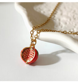Enamel Pomegranate Pendant Necklace