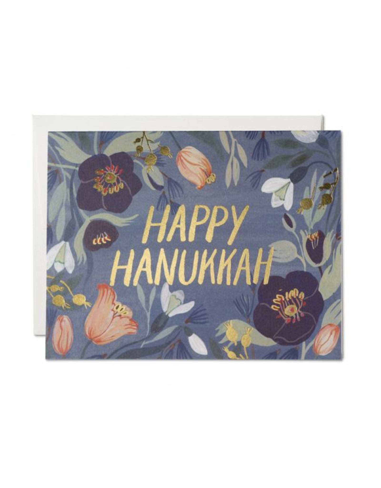 Happy Hanukkah Floral Greeting Card