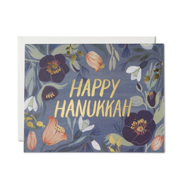 Happy Hanukkah Floral Greeting Card