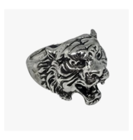 Tibetan Tiger Adjustable Ring - Silver