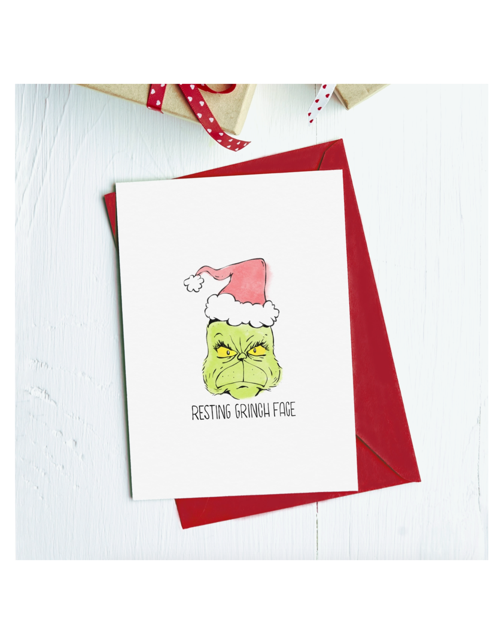 Resting Grinch Face Greeting Card