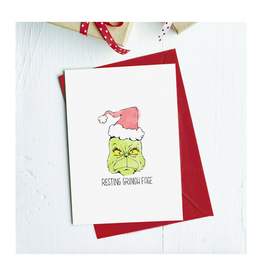 Resting Grinch Face Greeting Card