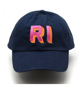 RI Embroidered Dad Hat - Navy/Pink/Orange