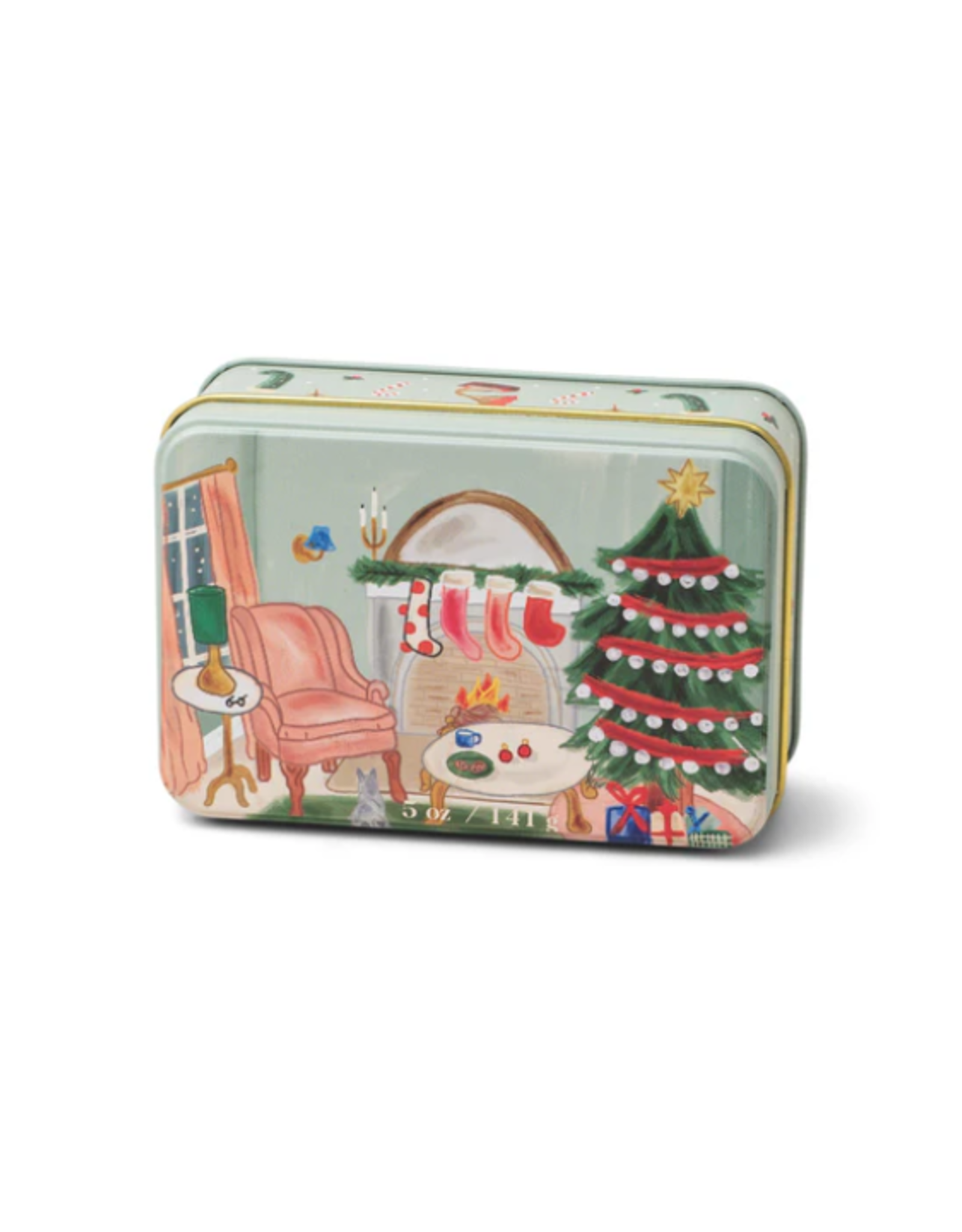 Soy Wax Candle Christmas Tin - Persimmon Chestnut