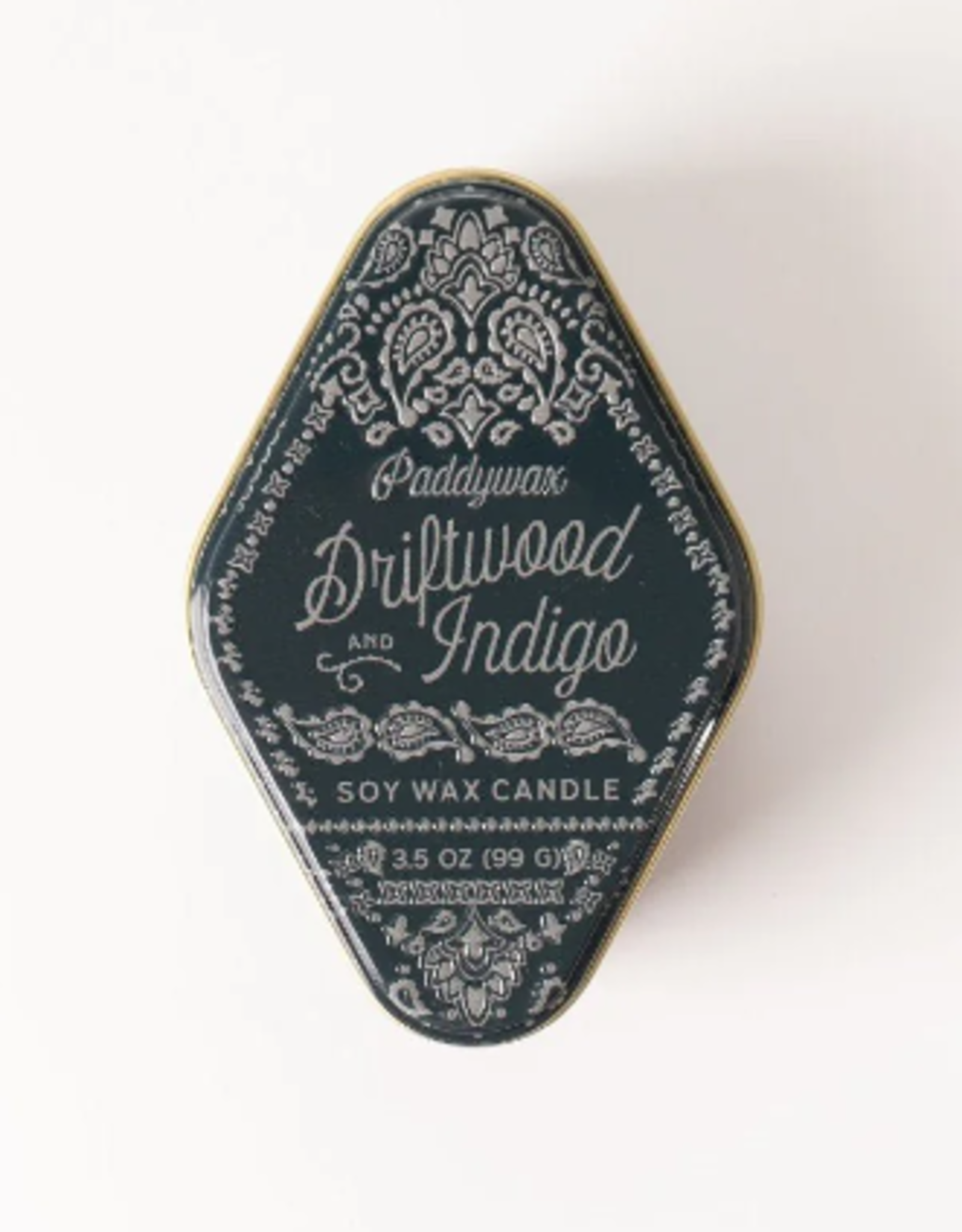 Soy Wax Candle Tin (3.5 oz) Driftwood Indigo