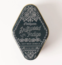 Soy Wax Candle Tin (3.5 oz) Driftwood Indigo