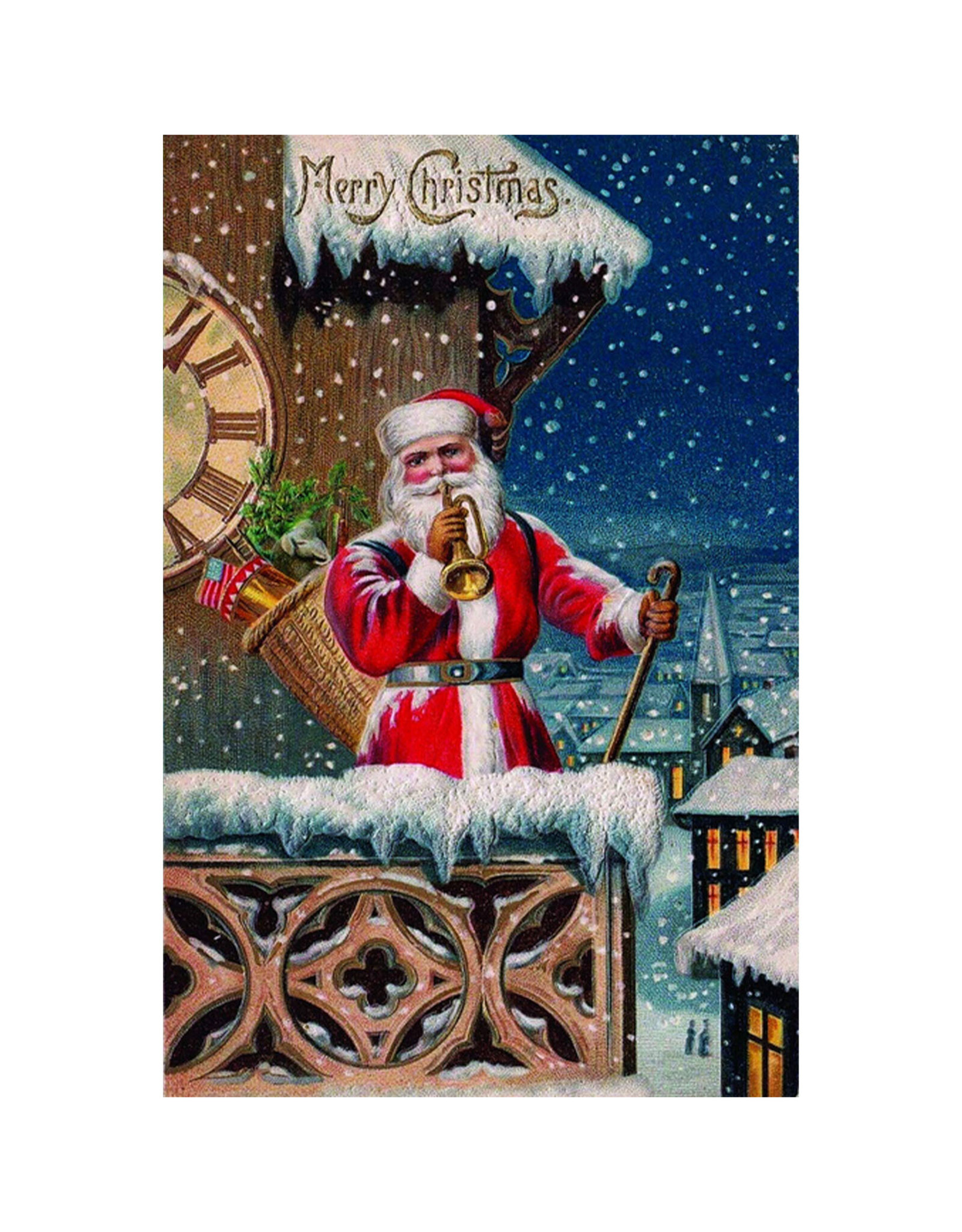 Vintage Santa Greeting Cards Deluxe Tin