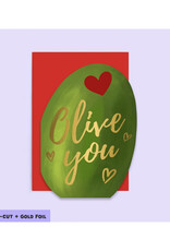 Olive You Die Cut Greeting Card