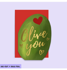 Olive You Die Cut Greeting Card