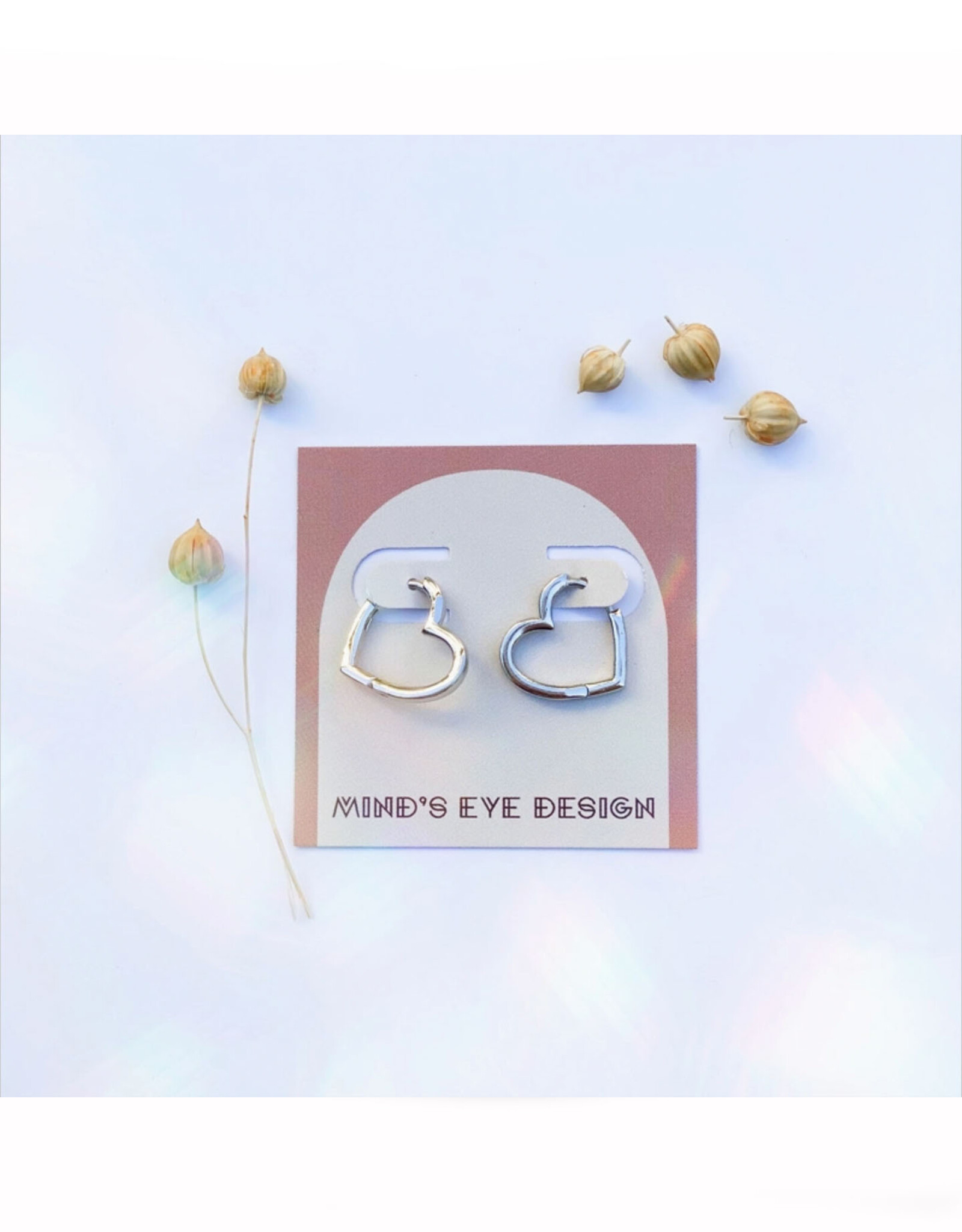 Heart Huggies Earrings - Silver