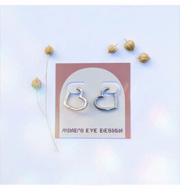 Heart Huggies Earrings - Silver