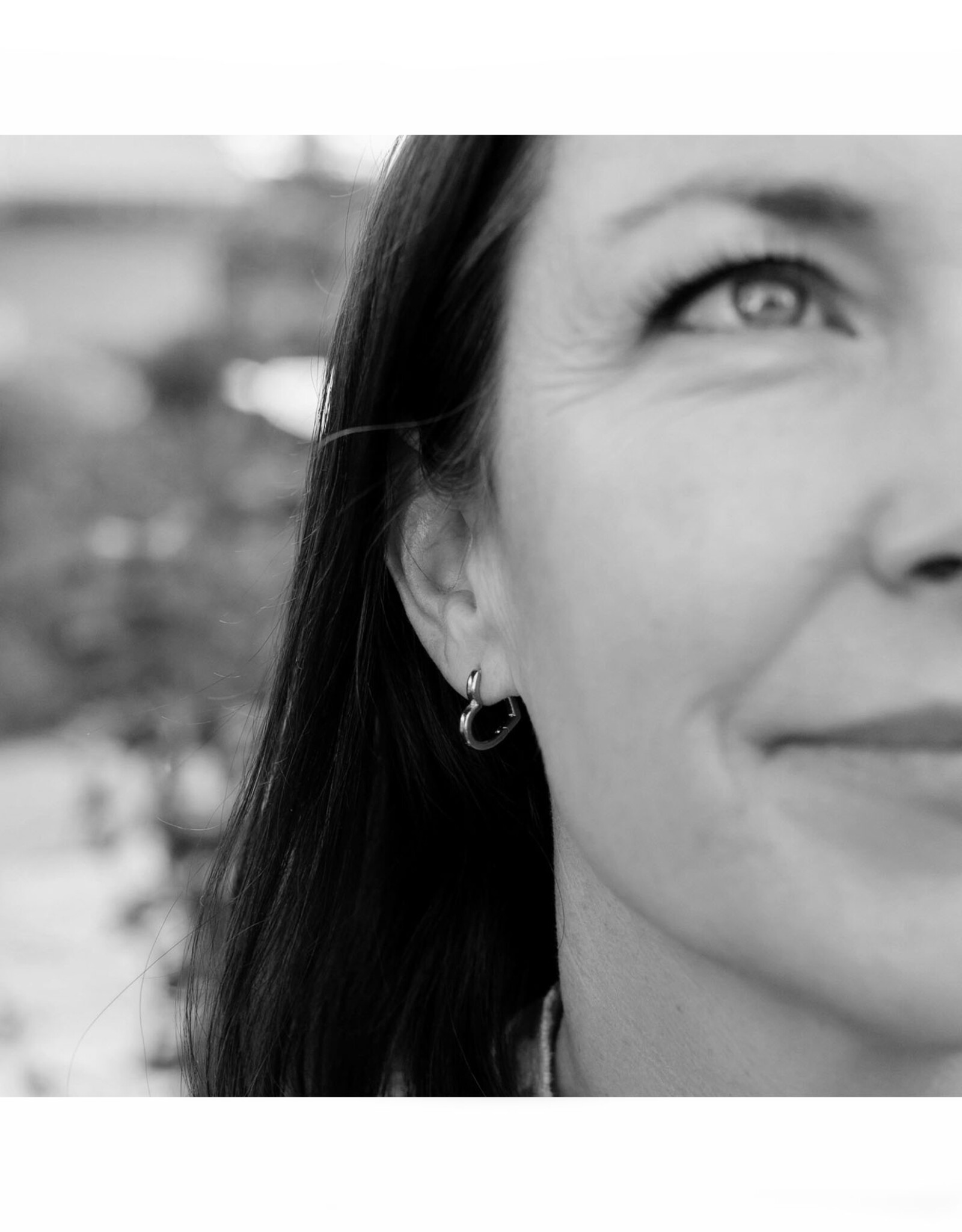 Heart Huggies Earrings - Silver