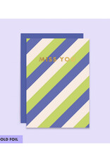 Miss You Striped Greeting Card